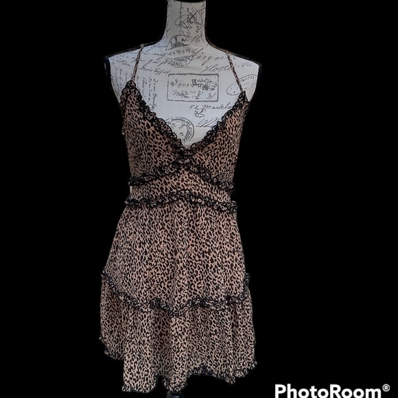 Cheetah Strappy Dress Size L TRIXXI - Picture 3 of 8